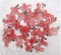 Gfsdjalkj 50pcs GEM Natural Pierre Quartz Cristal Tiger Tiger Eye Opal Pendentif Croix Turquoise for DIY Bijoux Faire Colliers Accessoires (Metal Color : NO.19)