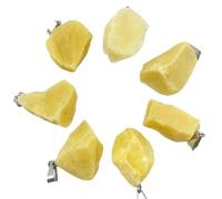 Gfsdjalkj GEM de gemme de minerai Brut Naturel de Quartz Jaune Cristal de Cristal Jaune Breloques de Pendentif irrégulier for DIY Accessoires for Collier de Fabrication de Bijoux (Metal Color : NO.6)