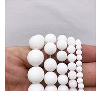 Gfsdjalkj Naturel Pierre Blanc Porcelaine de Porcelaine Blanche Perles en Vrac 4 6 8 10 1 2mm Pick Taille for la Fabrication de Bijoux Artisanat Fait à la Main