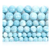 Gfsdjalkj Perles en pierre naturelle Larimar domestique Perles rondes en vrac pour la fabrication de bijoux Couture Bracelet DIY 4-12 MM Artisanat fait à la main (diamètre de l'article : 6 mm environ