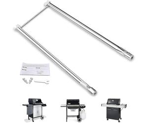 GFTIME 68,6CM 7507 Tube de Brûleur Accessoires pour Weber Spirit S-200, S-210, E-200, E-210 avec boutons de brûleur latéral, Acier Inoxydable Brûleur pour Weber Spirit 500 Gaz Gril