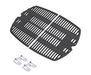 GFTIME Grille de Cuisson en Fonte pour Weber Q200 Q220 Q2000 Q2200 - 27.3 x 38.8cm - Accessoire de Rechange pour Gril à Gaz 65811 - Paquet de 2