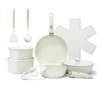 GFTIME Lot de 17 poêles céramique antiadhésif, poignées amovibles, tous types de plaque, y compris induction, empilables, lavables au lave-vaisselle