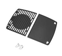 GFTIME Lot de 2 grilles et plaque de cuisson en fonte pour barbecue à gaz Enders Urban, Urban Pro, Explorer, Explorer Pro - Accessoires en fonte massive - Plaque réversible - Lot de 2 pour barbecue à