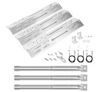 GFTIME Lot de 3 cache-brûleurs universels en acier inoxydable pour Jamestown, Landmann, Enders, Taino, Barbecook, répartiteur de flamme et brûleur à gaz pour barbecue à gaz, Charbroil, Proficook