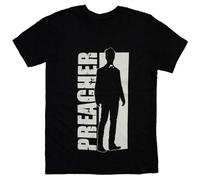 gfu6dle AMC Preacher TV Series Jesse Custer Silhouette T-Shirt 100% Authentic Black XXL