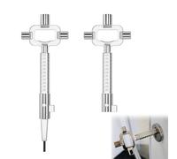 GFUEIGJ 2 Pièces Clé de Construction Universel, Clé Architecte en Alliage de Zinc Clés Architecte avec Mesure Cylindrique e Décapsuleur Clés Passe Partout pour Mesure Ouvrir Porte Fenêtre