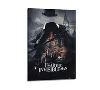 GFUWEWQEGUU Affiches « Fear The Invisible Man » - Art mural décoratif - Toile vintage pour salon, chambre à coucher, 60 x 90 cm - Style cadre