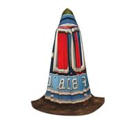 GFXEDSAH Cape à capuche avec impression d'image ancienne licence, cape médiévale avec capuche confortable, parfaite pour les jeux de rôle et les fêtes