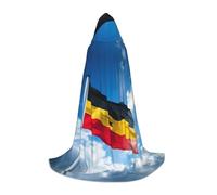 GFXEDSAH Cape à capuche avec imprimé drapeau de l'Allemagne, cape médiévale avec capuche confortable, parfaite pour les jeux de rôle et les fêtes