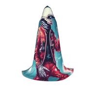 GFXEDSAH Cape à capuche avec imprimé galaxie Cool Man in Outer Space - Cape médiévale avec capuche confortable, parfaite pour les jeux de rôle et les fêtes