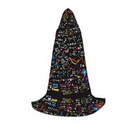 GFXEDSAH Cape à capuche imprimée de formule mathématique, cape médiévale avec capuche confortable, parfaite pour les jeux de rôle et les fêtes