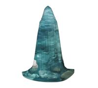 GFXEDSAH Cape à capuche paisible à imprimé d'eau, cape médiévale avec capuche confortable, parfaite pour les jeux de rôle et les fêtes