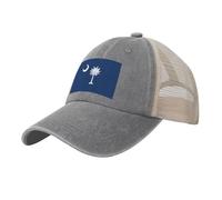 GFXEDSAH Casquette de baseball en maille de cowboy imprimée drapeau de la Caroline du Sud, chapeaux élégants et respirants, pour les activités de plein air, gris, Taille unique
