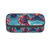 GFXEDSAH Cool Man in Outer Space Trousse à crayons élégante et fonctionnelle, petite mais spacieuse, idéale pour les voyages ou un usage quotidien, Noir , Taille unique, Trousse de maquillage