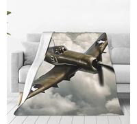 GFXEDSAH Couverture en flanelle ultra douce avec imprimé avions de la Seconde Guerre mondiale - Polyvalente - Pour canapé et voyage