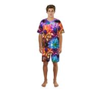GFXEDSAH Ensemble de pyjama élégant à imprimé floral coloré pour homme, parfait pour les w nds paresseux et la détente nocturne, Noir , 3XL
