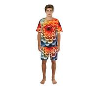 GFXEDSAH Ensemble de pyjama élégant à imprimé floral pour homme, parfait pour les w nds paresseux et la détente nocturne, Noir , XXL