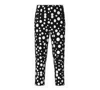 GFXEDSAH Pantalon de pyjama doux et confortable à gros pois blancs et noirs, pour les loisirs, les moments en famille et les sorties, Noir , 10-12