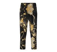 GFXEDSAH Pantalon de pyjama doux et confortable avec texture marbrée noire, imprimé doré, pour les loisirs, les moments en famille et les sorties, Noir , 10-12