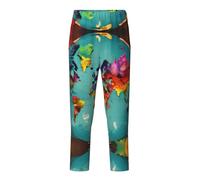 GFXEDSAH Pantalon de pyjama doux et confortable imprimé carte du monde, pour les loisirs, les moments en famille et les sorties, Noir , XS(5-6)
