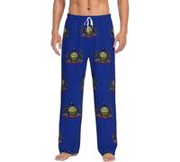 GFXEDSAH Pantalon de pyjama en flanelle imprimé drapeau de l'État de Pennsylvanie pour homme, pyjama de Noël, parfait pour se détendre sur le lit et le canapé, Noir , M