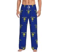 GFXEDSAH Pantalon de pyjama en flanelle imprimé drapeau de l'Oregon pour homme, parfait pour se détendre sur le lit et le canapé, Noir , L