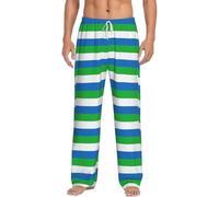 GFXEDSAH Pantalon de pyjama en flanelle imprimé drapeau de Sierra Leone pour homme, parfait pour se détendre sur le lit et le canapé, Noir , XXL