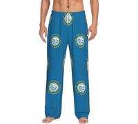 GFXEDSAH Pantalon de pyjama en flanelle imprimé drapeau du Dakota du Sud pour homme, parfait pour se détendre sur le lit et le canapé, Noir , XXL