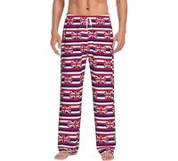 GFXEDSAH Pantalon de pyjama en flanelle imprimé drapeau hawaïen pour homme, pyjama de Noël, parfait pour se détendre sur le lit et le canapé, Noir , XXXXXL