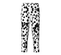 GFXEDSAH Pantalon de pyjama noir et blanc à gros pois, doux et confortable, pour les loisirs, les moments en famille et les sorties, Noir , 10-12