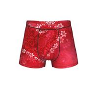 GFXEDSAH Sous-vêtement pour homme avec imprimé cœur et fleurs rouges pour la Saint-Valentin, un choix parfait pour la mode masculine, Noir , XL