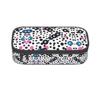 GFXEDSAH Trousse à crayons élégante et fonctionnelle avec imprimé à pois blancs, petite mais spacieuse, idéale pour les voyages ou un usage quotidien, Noir , Taille unique, Trousse de maquillage