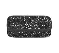 GFXEDSAH Trousse à crayons élégante et fonctionnelle avec imprimé à pois noirs et blancs, petite mais spacieuse, idéale pour les voyages ou un usage quotidien, Noir , Taille unique, Trousse de