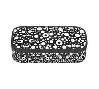 GFXEDSAH Trousse à crayons élégante et fonctionnelle avec imprimé à pois noirs et blancs, petite mais spacieuse, idéale pour les voyages ou un usage quotidien, Noir , Taille unique, Trousse de