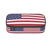 GFXEDSAH Trousse à crayons élégante et fonctionnelle avec imprimé drapeau américain, petite mais spacieuse, idéale pour les voyages ou un usage quotidien, Noir , Taille unique, Trousse de maquillage