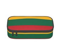 GFXEDSAH Trousse à crayons élégante et fonctionnelle avec imprimé drapeau de la Lituanie, petite mais spacieuse, idéale pour les voyages ou un usage quotidien, Noir , Taille unique, Trousse de