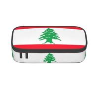 GFXEDSAH Trousse à crayons élégante et fonctionnelle avec imprimé drapeau du Liban, petite mais spacieuse, idéale pour les voyages ou un usage quotidien, Noir , Taille unique, Trousse de maquillage