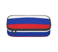 GFXEDSAH Trousse à crayons élégante et fonctionnelle avec imprimé drapeau russe, petite mais spacieuse, idéale pour les voyages ou un usage quotidien, Noir , Taille unique, Trousse de maquillage
