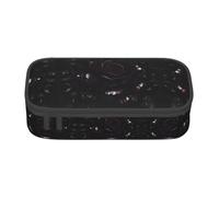GFXEDSAH Trousse à crayons élégante et fonctionnelle avec imprimé rose gothique, petite mais spacieuse, idéale pour les voyages ou un usage quotidien, Noir , Taille unique, Trousse de maquillage