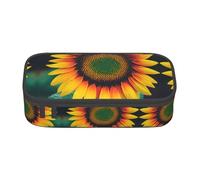 GFXEDSAH Trousse à crayons élégante et fonctionnelle avec imprimé tournesols arc-en-ciel, petite mais spacieuse, idéale pour les voyages ou un usage quotidien, Noir , Taille unique, Trousse de