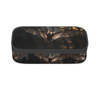 GFXEDSAH Trousse à crayons élégante et fonctionnelle avec motif chauve-souris d'Halloween, petite mais spacieuse, idéale pour les voyages ou un usage quotidien, Noir , Taille unique, Trousse de