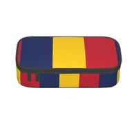 GFXEDSAH Trousse à crayons élégante et fonctionnelle avec motif drapeau du Tchad, petite mais spacieuse, idéale pour les voyages ou un usage quotidien, Noir , Taille unique, Trousse de maquillage