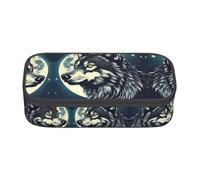GFXEDSAH Trousse à crayons élégante et fonctionnelle, petite mais spacieuse, idéale pour les voyages ou un usage quotidien Motif loup, Noir , Taille unique, Trousse de maquillage