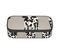 GFXEDSAH Trousse à crayons multifonction en tissu Oxford avec imprimé vache à pois noirs, Noir , Taille unique, Étui à clé