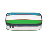 GFXEDSAH Trousses à crayons élégantes et fonctionnelles avec motif drapeau de la République d'Ouzbékistan, petites mais spacieuses, idéales pour les voyages ou un usage quotidien, Noir , Taille unique