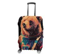 GFXEZZLH Affiche d'astronaute d'ours _ Impression rétro d'ours _ Portrait d'ours marron _ Affiche spatiale rétro animalière _ Andy Warhol_ Affiche vintage - 1_3 Housse de valise L (66 à 71,1 cm)