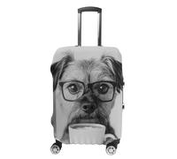 GFXEZZLH Border Terrier Boire du café Art mural Impression noir et blanc, Style :, S(19-21inch), Housse pour valise