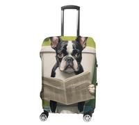 GFXEZZLH Boston Terrier on ToiletLuggage Cover, Style :, M(22-24inch), Housse pour valise