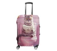 GFXEZZLH British Shorthair Sitting on a Pink ToiletLuggage Cover, Style :, M(22-24inch), Housse pour valise
